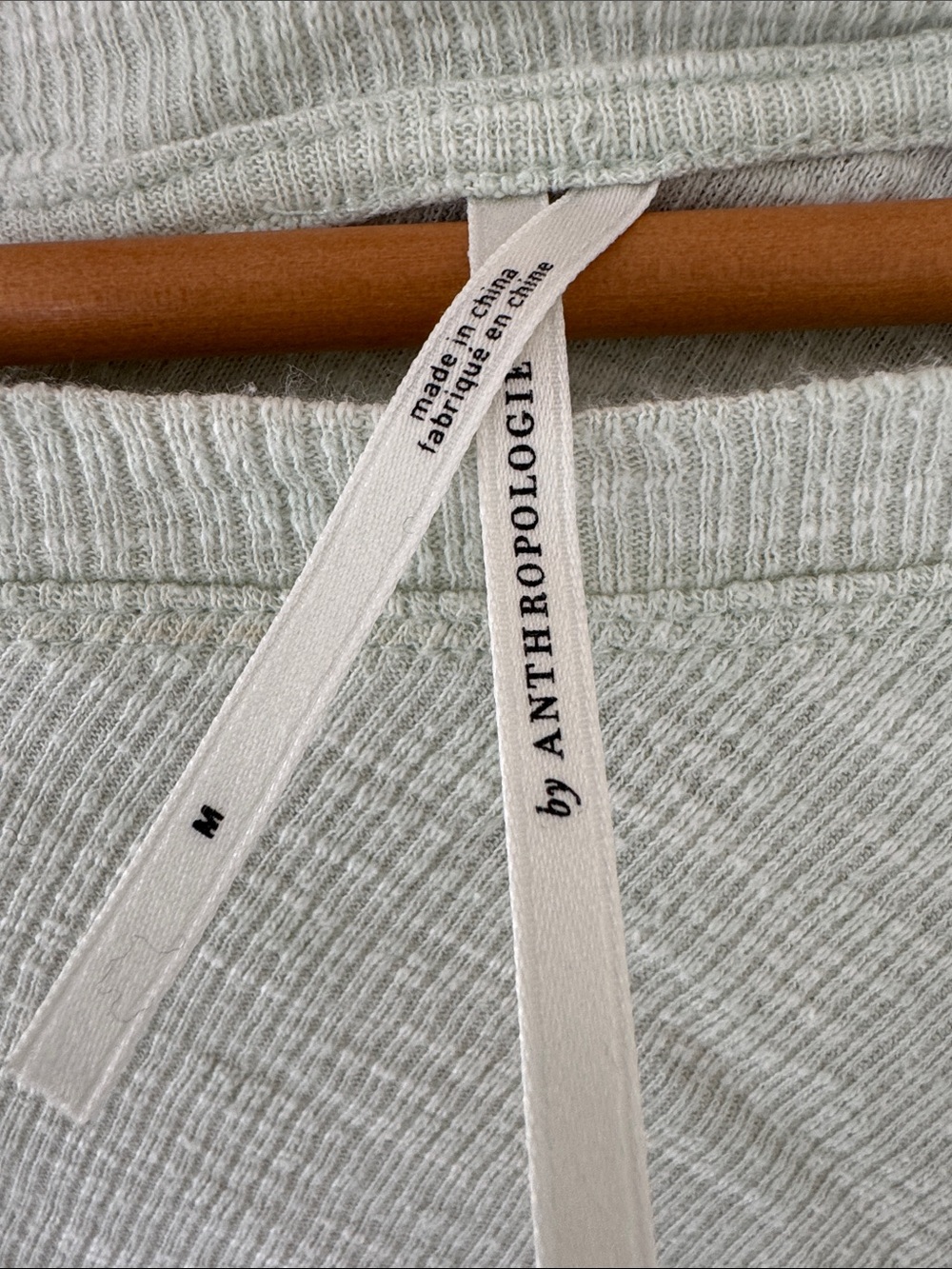 Anthropologie - M - Pale Mint Green Ribbed Knit Top - Picture 2 of 6